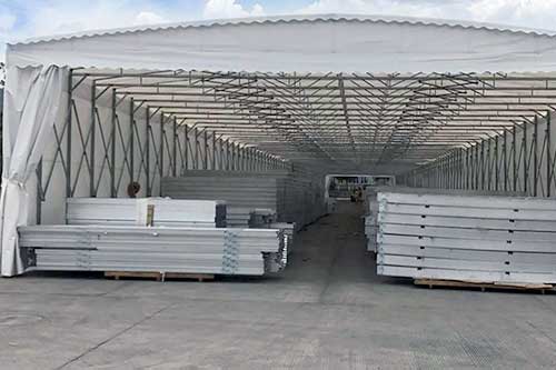 大型临时库房搭建,大型临时棚,临时篷布仓库搭建